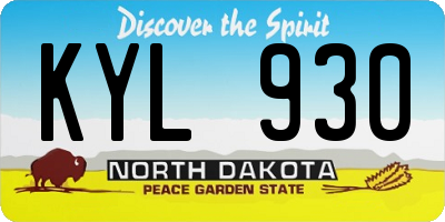 ND license plate KYL930