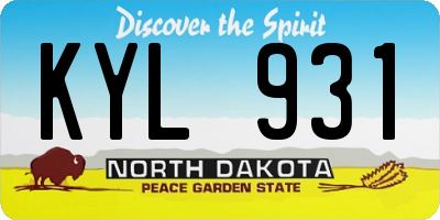 ND license plate KYL931