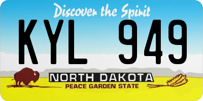 ND license plate KYL949