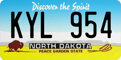 ND license plate KYL954