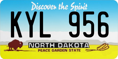 ND license plate KYL956