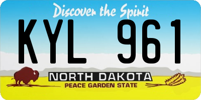 ND license plate KYL961