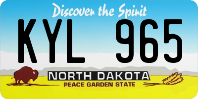 ND license plate KYL965