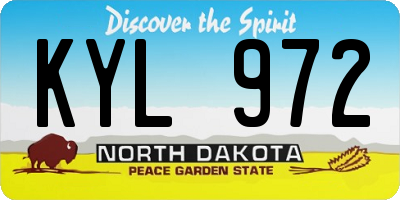 ND license plate KYL972