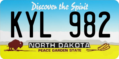 ND license plate KYL982