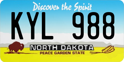 ND license plate KYL988