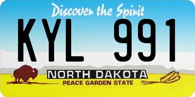 ND license plate KYL991