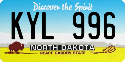 ND license plate KYL996