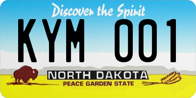 ND license plate KYM001
