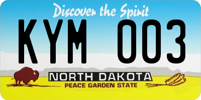 ND license plate KYM003