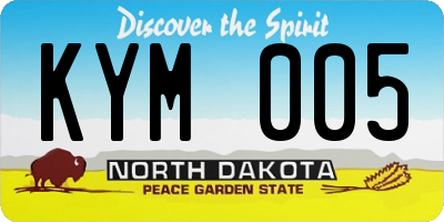 ND license plate KYM005