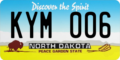 ND license plate KYM006