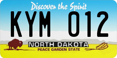 ND license plate KYM012