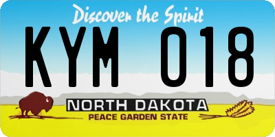 ND license plate KYM018