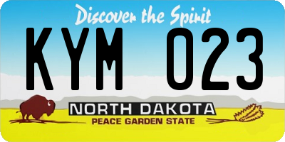 ND license plate KYM023