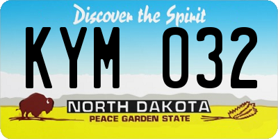 ND license plate KYM032