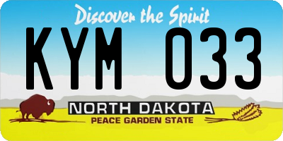 ND license plate KYM033