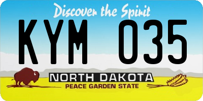 ND license plate KYM035