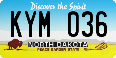 ND license plate KYM036