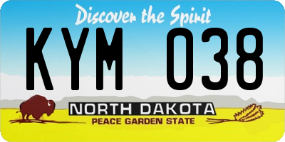 ND license plate KYM038