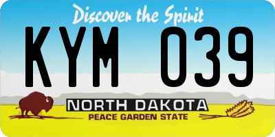 ND license plate KYM039