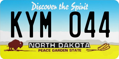 ND license plate KYM044