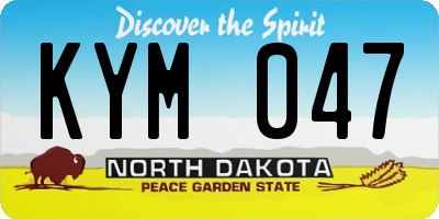 ND license plate KYM047