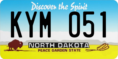 ND license plate KYM051