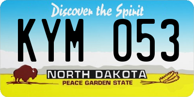 ND license plate KYM053