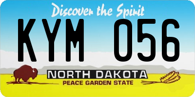 ND license plate KYM056