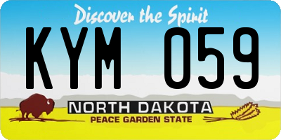 ND license plate KYM059