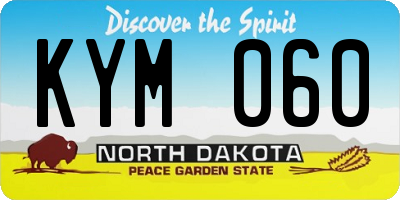 ND license plate KYM060