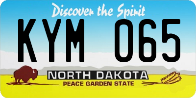 ND license plate KYM065