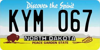 ND license plate KYM067