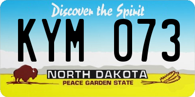 ND license plate KYM073