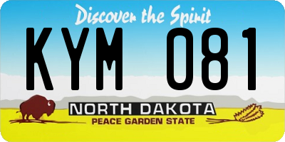ND license plate KYM081