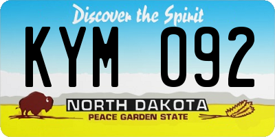 ND license plate KYM092