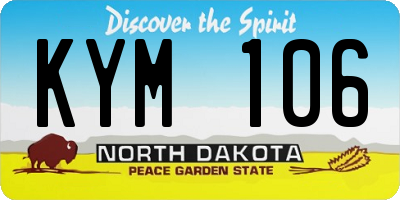 ND license plate KYM106
