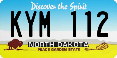 ND license plate KYM112
