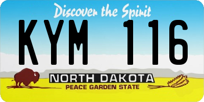 ND license plate KYM116