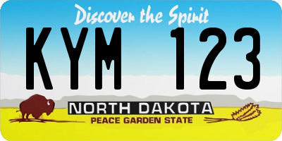 ND license plate KYM123