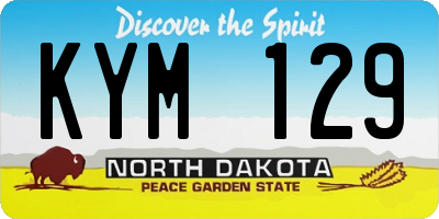 ND license plate KYM129