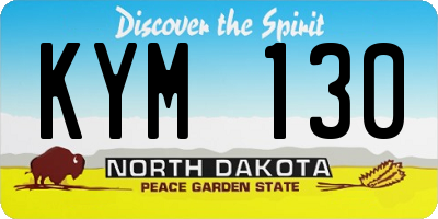 ND license plate KYM130