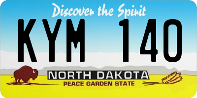 ND license plate KYM140