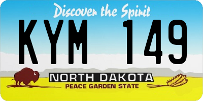 ND license plate KYM149