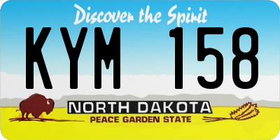 ND license plate KYM158