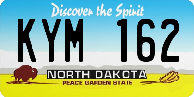 ND license plate KYM162
