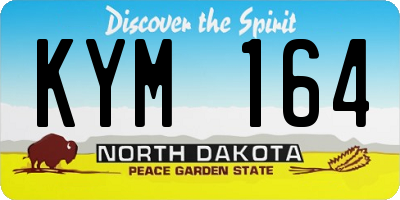 ND license plate KYM164