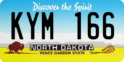 ND license plate KYM166