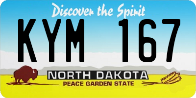 ND license plate KYM167